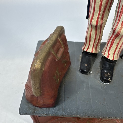 USA 250 Uncle Sam Cast Iron Mechanical Coin Bank - Works Great Book Of Knowledge - 第 3/11 張圖片