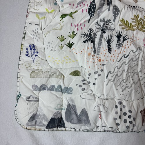 Anthropologie Katie Vernon Wilderness Map Baby Quilt Comforter Blanket Outdoor - Afbeelding 2 van 14