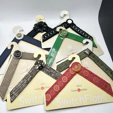 Lindsay Phillips 8 Pairs Switch Flops Interchangeable Straps Size M 7/8 New