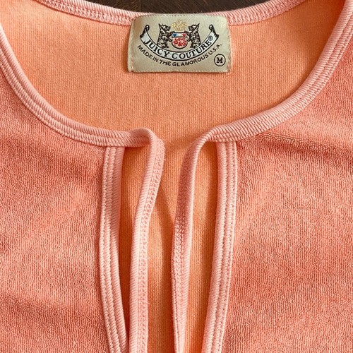 Juicy Couture Vintage Y2K Womens Terry Cloth Long Sleeve Top Sz M Made In USA - Picture 4 of 7