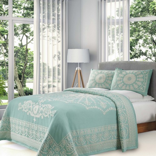 Kymbal Traditional Medallion Lightweight Cotton Blend Jacquard Bedspread Set - Picture 45 of 49