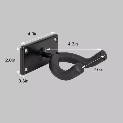 Guitar Wall Mount Hanger 4 Pack Black Metal Guitar Hanger Wall Hook Holder Stand - Picture 5 of 6