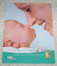 2007 print ad - Pampers newborn diapers Cute baby nose mother family Advertising