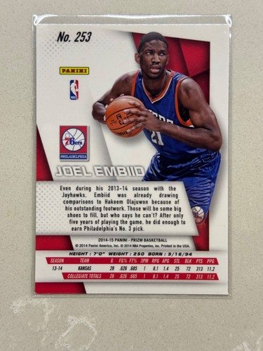 2014-15 Prizm Joel Embiid Rookie Card (RC) #253 - Picture 2 of 2