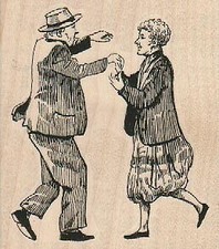 Sello de goma Jiving Couple 2 3/4 x 3", sello de pareja bailando