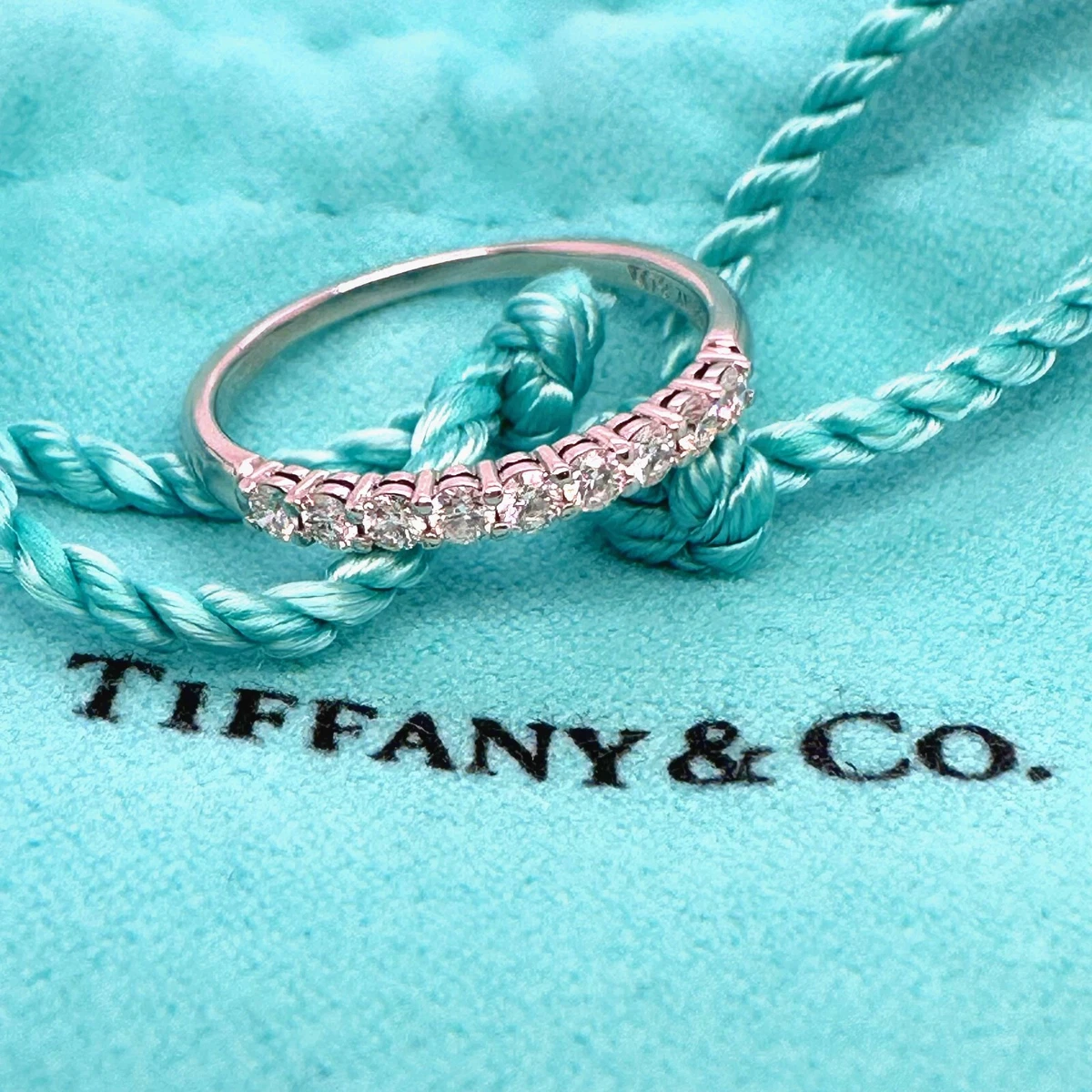 Tiffany Co. Forever Half Circle Diamond Band Platinum 2.2 MM eBay