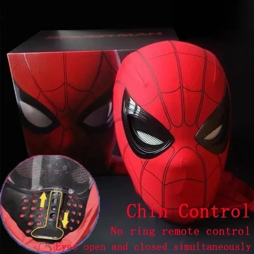 Spiderman Maske mit blinzelnden beweglichen Augen Helm Ring Fernbedienung Cosplay Spielzeug - Bild 9 von 19