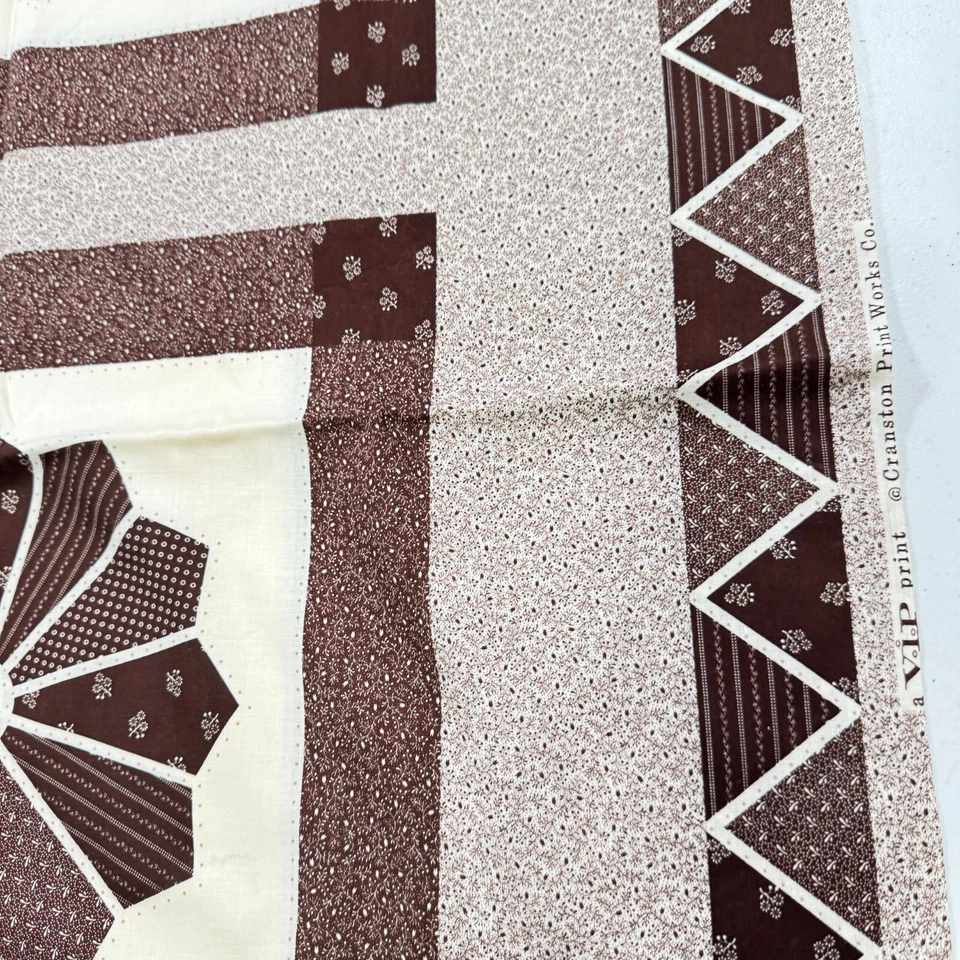 vintage cranston fabric brown dresden floral cotton 84x 98 2.72 yards - Image 3 of 4