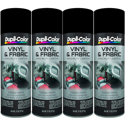 #ad Duplicolor HVP104 Vinyl amp; Fabric Spray High Performance Gloss Black 11Oz 4 Pack $52.36