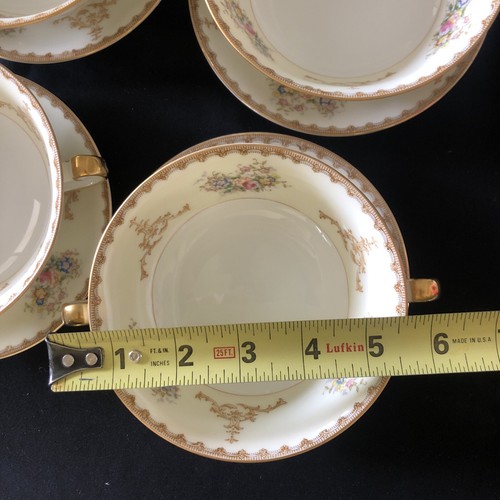 Set 6 ciotole e piattini brodo vintage MEITA CHINA con bordo oro DIPINTI A MANO - Foto 15 di 24