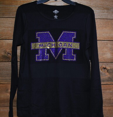 Michigan Wolverines rhinestone long sleeve shirt  XS S M L XL XXL 1X 2X 3X4X5X