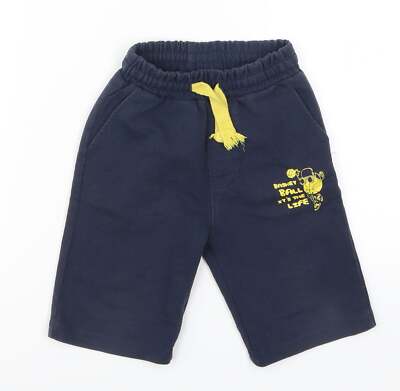 DeFacto Jungen blau Baumwollmischung Sweatshorts Größe 4-5 Jahre regulärer Korb