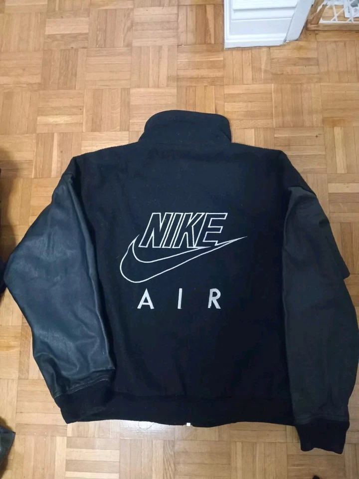 Mens Vintage Nike Air Varsity Wool Leather Jacket L Black.....CLOSET CLEAROUT - Image 2 of 4