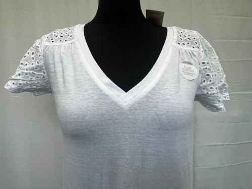 Neu M&S Kleid Größe 6 Weiß Kurzarm Reine Baumwolle Damen - Bild 2 von 10