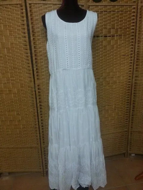 LADIES ROCKMANS WHITE MAXI DRESS SIZE 18 eBay