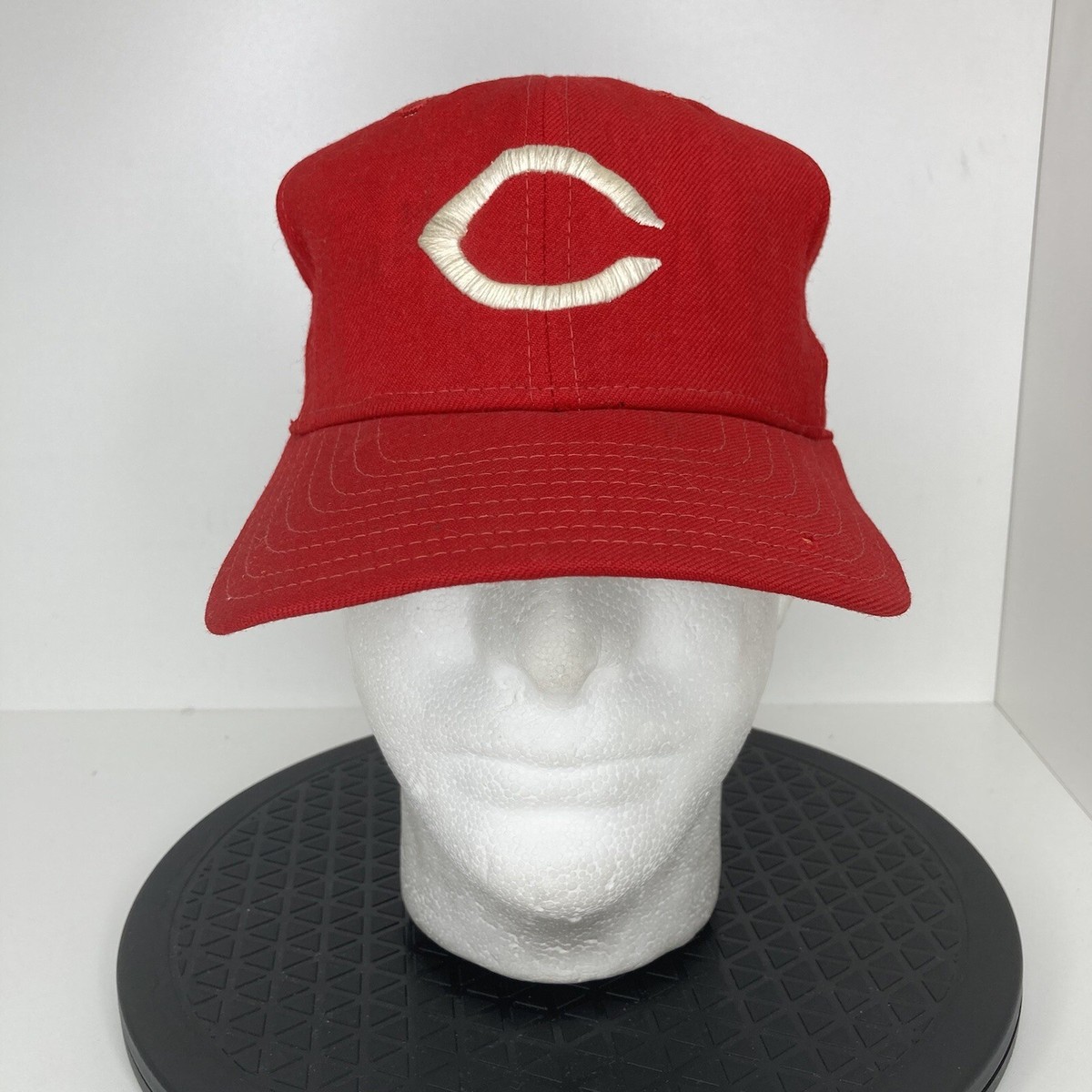 Reds Hat Fitted 6 7/8 Vintage 80s 90s Distressed Cincinnati New