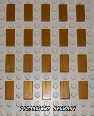 Lego 20 x Fliese / Fliesen 1x2 pearl gold #3069b NEUWARE