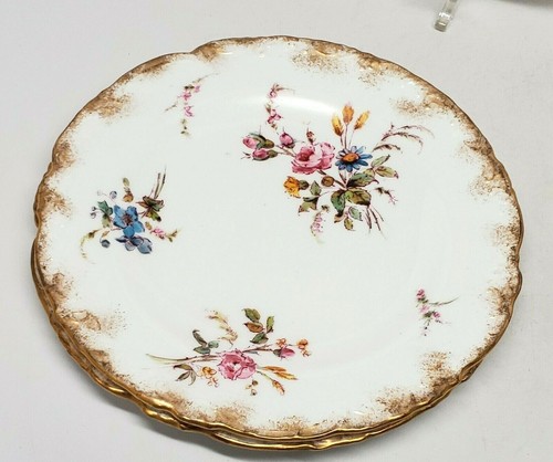 Royal Crown Derby - Set of 6 Aesthetic Floral Gilt Bread Plates - 1891 - England - Picture 7 of 11