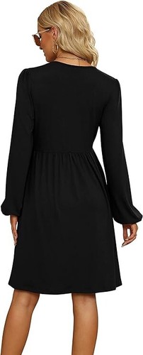 Aokosor Sweater Dress 2XL Long Sleeves Ruffle Trim V-Neck Warm Ultra Soft NWT - Picture 2 of 5