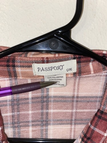 Passport Girl Plaid Button Up Size 14 - Picture 5 of 5