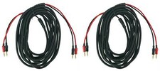 2) Rockville BN20 20 Foot 14 AWG 100% OFC Copper Banana to Banana Braided Cables