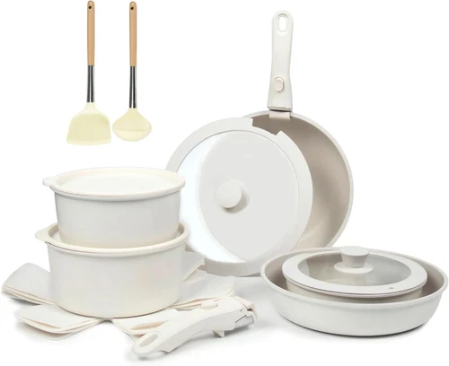 17-Piece Ceramic Nonstick Cookware Set - Healthy, Non-Toxic, Induction
