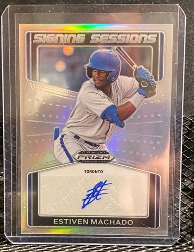 Estiven Machado 2022 Prizm Draft Picks Signing Sessions Silver Auto - Blue Jays