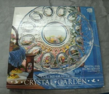 Colony Crafts CRYSTAL GARDEN 12" #4501 Deviled Egg Relish Server NEW in Box USA