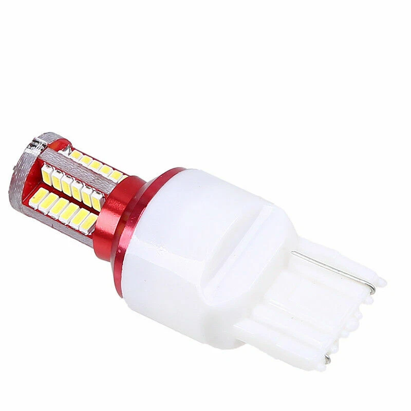 2Pcs 7440 T20 Car LED Light Lamp 57 SMD Bright Backup Reverse Bulb White 6000K - Image 4 of 4