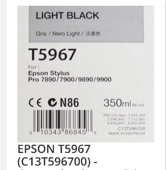 Cartuchos originales Epson T5961 T5963 T5964 T5965 T5966 T5967 T5968 T596969 2025 Foto 2 de 4