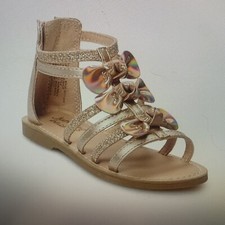 NWB-Toddler Girls Jumping Beans Enchanted Rose-Gold Gladiator Sandals-Size 7