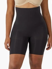 Maidenform Shapewear Hi Waist Thigh Slimmer Black Size L 4708