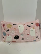 Halloween Rectangular Super Plush & Soft Pink Ghost Skull Pillow  18”x12”- NWT
