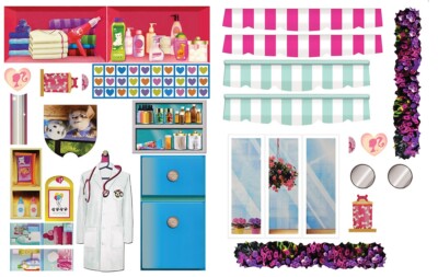 2016 Barbie Mattel Pet Care Center Vet Clinic - REPLACEMENT STICKER SET ONLY