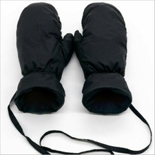 Men Women Duck Down Gloves Mittens Ski Hiking Winter Warm Thick Black Red