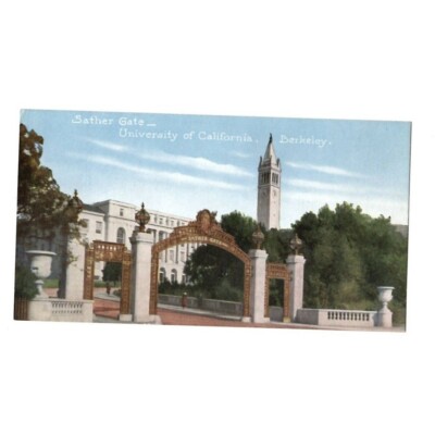 Sather Gate University of California Berkeley Postcard TRIMMED Unposted Antique