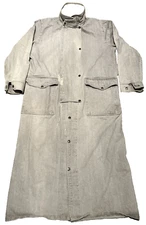 VTG Saddlesmith Outfitters by Action Thick Gray Denim Duster Ranch Coat Size L