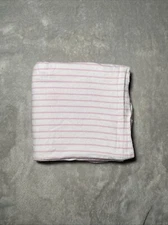 The Peanut Shell Receiving Baby Blanket Pink White Stripe Flannel Swaddle Lovey