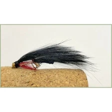 Mini Zonkers, Trout Flies, 3 per Pack Black Mini Zonker, Size 12, Minkie
