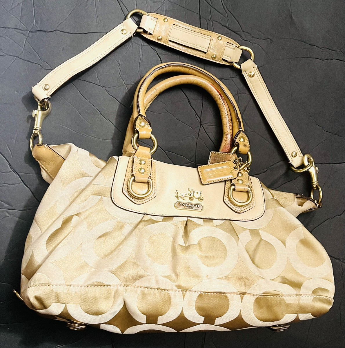 COACH SIGNATURE MADISON OP ART SABRINA SHOULDER SATCHEL