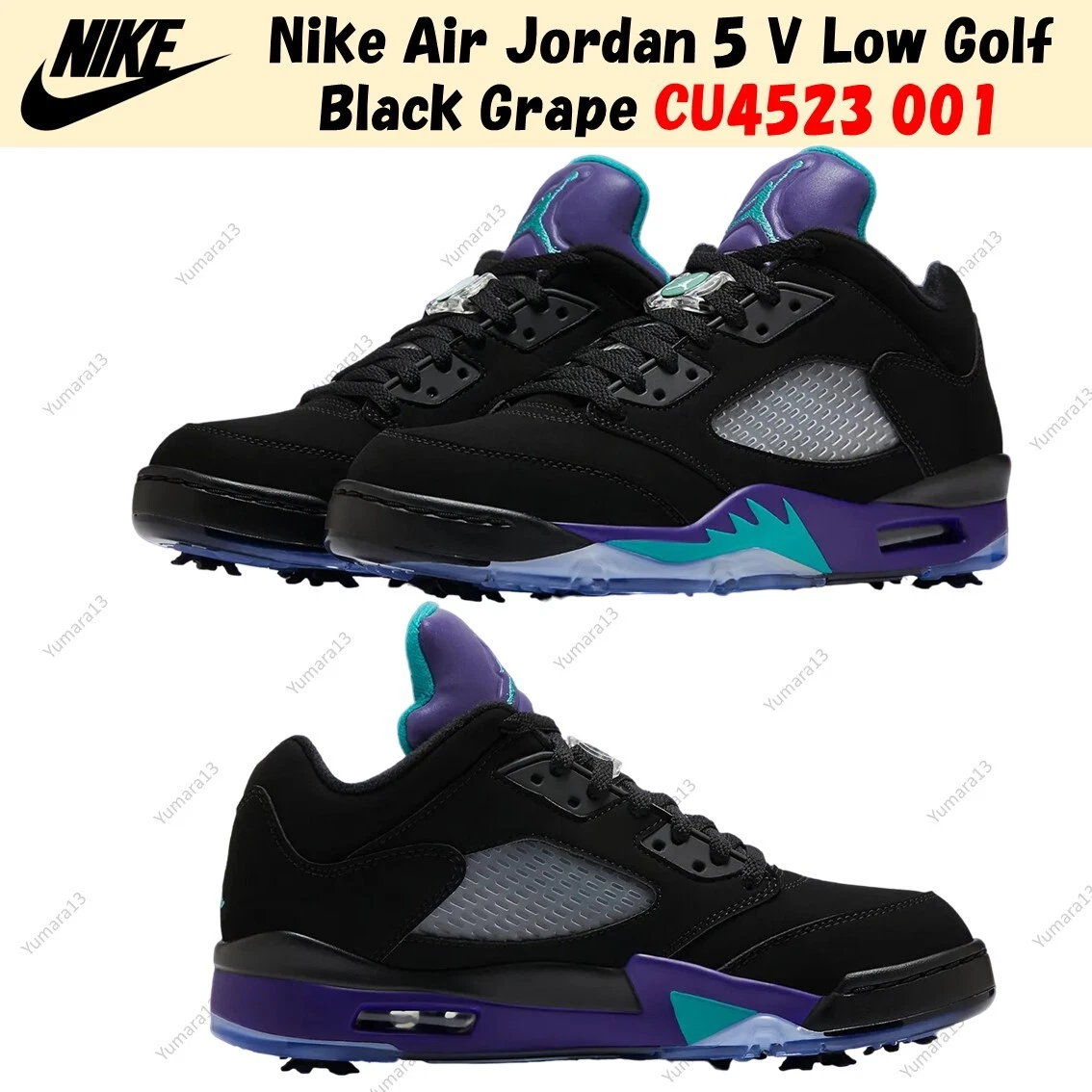 Las mejores ofertas en Jordan 5 Golf Low Black Grape | eBay