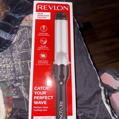 Revlon Perfect Heat Curling Iron 1 1/2'' Ceramic Barrel Model RV050N4