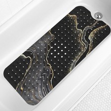 Marble Bath Tub Mat Non Slip, Extra Long 40 X 16 Inch Anti Slip Mat for Batht...