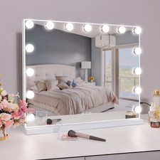 Cooljeen Large Hollywood Vanity Makeup Mirror With 15 Led Lights Adjustable