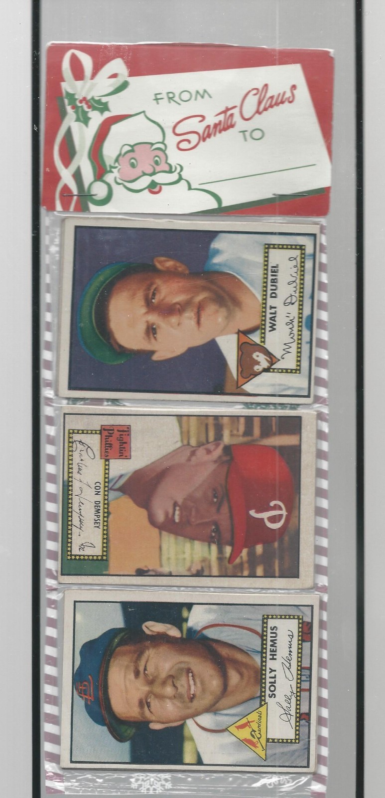 1952 TOPPS Christmas RACK PACK POSSIBLE MICKEY MANTLE ROOKIE/ED MATHEWS R!!!