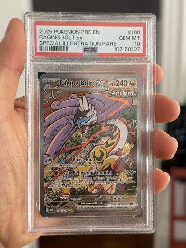 2025 POKEMON PRE EN-PRISMATIC EVOLUTIONS #166 RAGING BOLT EX SIR PSA 10 GEM MINT