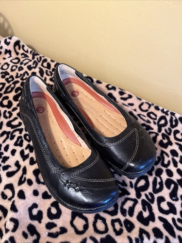 Clarks Damen-Ballerinas unstrukturiert braun Leder Slipper bequem Größe 6 - Bild 8 von 9