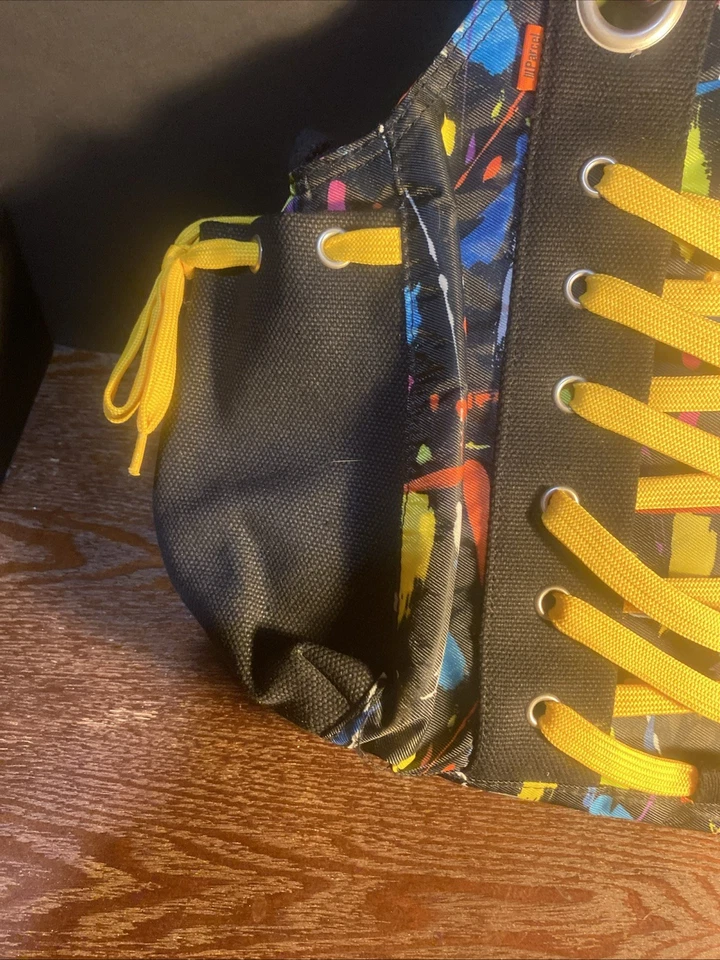 III посылка черная краска брызги нейлона и холста наплечная сумка. Много карманов.  - Изображение 3 из 4