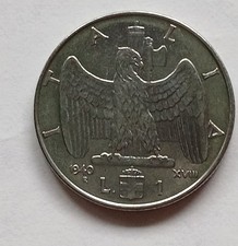 Moneta : 1 lira impero del 1940 , Vittorio Emanuele III Re e Imp 