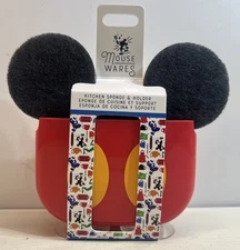 Disney Parks Mousewares Mickey Mouse Kitchen Sponge and Holder New